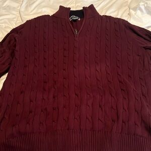 Men’s XL club room 3/4 zip sweater, cranberry in color